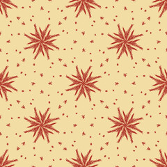 seamless background with stars and snowflake 