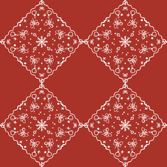 seamless christmas pattern with red