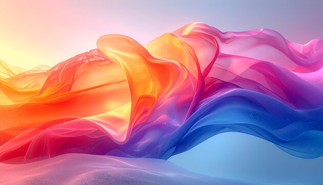 Vibrant Swirls of Color Flowing Fabric Abstract Background.
