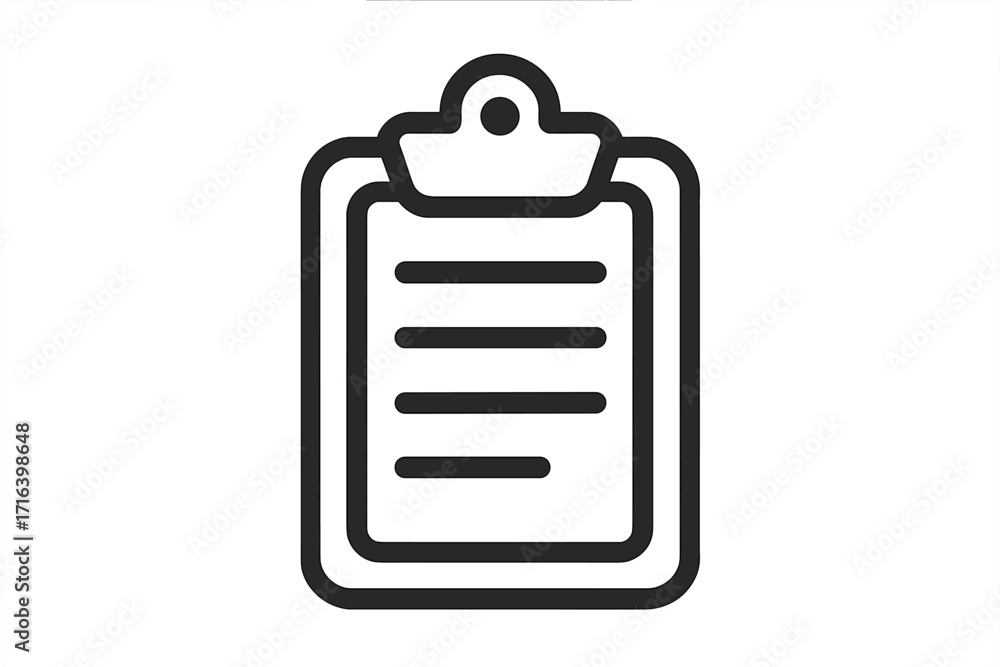 Poster clipboard icon for task management, checklist, and to-do list. vector symbol for report, document, f