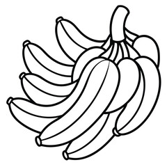 Charming cartoon illustration of a ripe bunch of yellow bananas perfect for healthy food themes