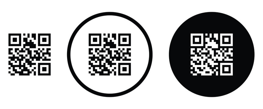 Clean flat vector illustration of a generic QR code icon for apps, payment systems, and digital marketing.