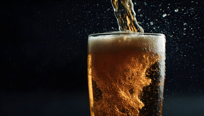 Super Slow Motion of Pouring Beer into Pint Glass, Camera Move. Filmed on High Speed Cinema Camera