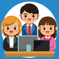 Diverse group of people collaborating and working together in a modern office environment illustrating teamwork and productivity