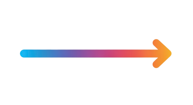 Vibrant gradient arrow pointing right on a black background, symbolizing direction, progress, or flow.