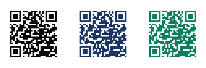 Fototapeta premium QR code vector icon set colorful template symbol illustration. Scanning qr code. QR scanner vector illustration.