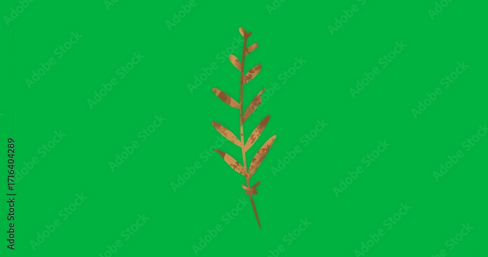 Aufkleber stylized twig staying centered on transparent backdrop pixel noise showing render consistency