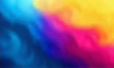Striking Gradient of Vibrant Colors Abstract Art, Featuring a Dynamic Blend of Blues, Pinks, Purples, and Yellows, Creating a Visually Captivating and Energetic Composition with Textured Finish