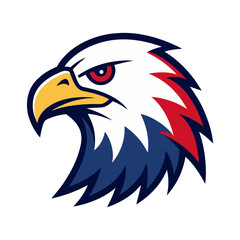 Obraz premium fierce bald eagle mascot logo in usa colors vector art
