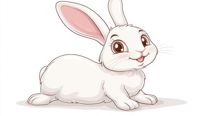 Cute white rabbit illustration