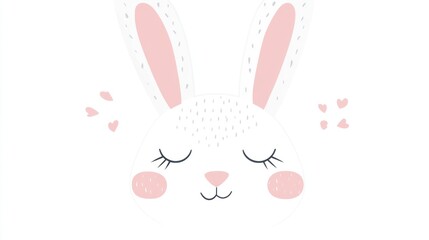 Cute cartoon rabbit face