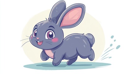 Cute running rabbit