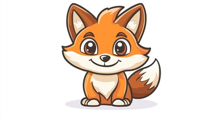 Cute cartoon fox illustration