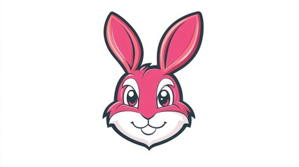 Cartoon rabbit face illustration