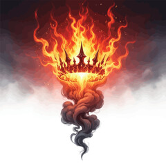 Burning crown fire flames fantasy art illustration concept power kingdom royalty monarchy concept art