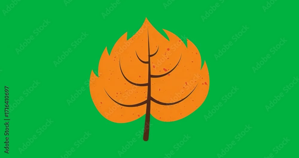 Aufkleber animation starting with orange leaf remaining static showing design on transparent background