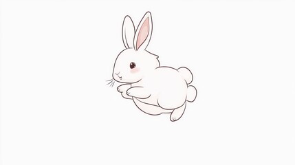 Obraz premium Cute white rabbit illustration