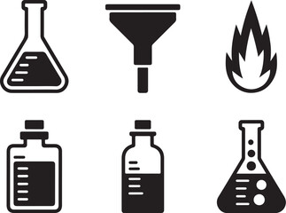 Obraz premium Science lab icons for research and discovery
