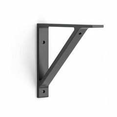 Black metal shelf bracket in modern design with sturdy support  
