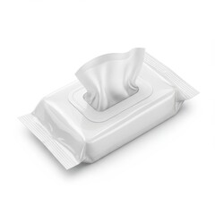 Pack of wet wipes with one wipe partially pulled out  