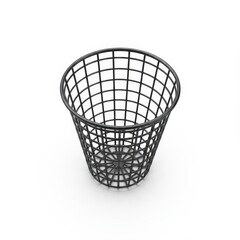 Wire wastebasket in minimalist design with black finish  