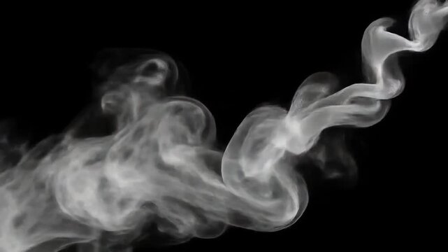 flowing white smoke trails against black background