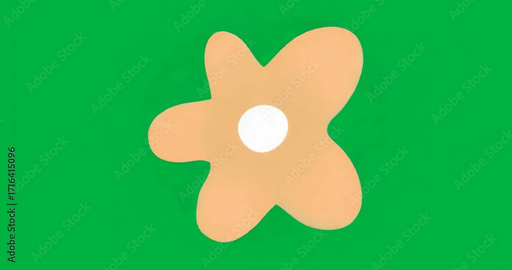 Aufkleber sequence starting orange flower rotating 30 degrees clockwise on transparent mosaic for demo