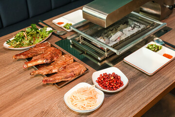 Chinese food. Grilled lamb ribs