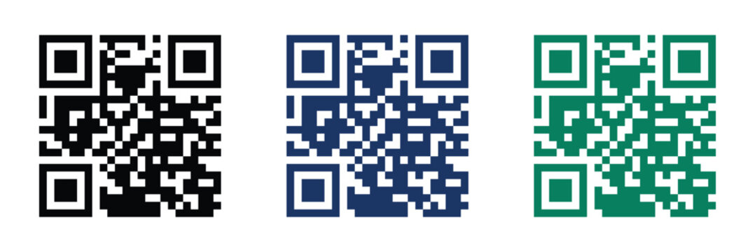 QR code icon vector on white background
