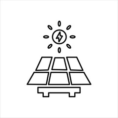 solar panel icons. simple line vector