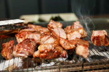 Chinese food. Grilled lamb ribs