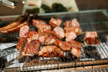 Chinese food. Grilled lamb ribs