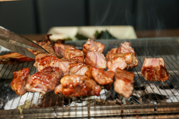 Chinese food. Grilled lamb ribs