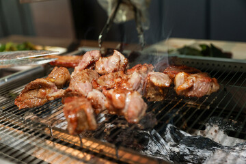 Chinese food. Grilled lamb ribs