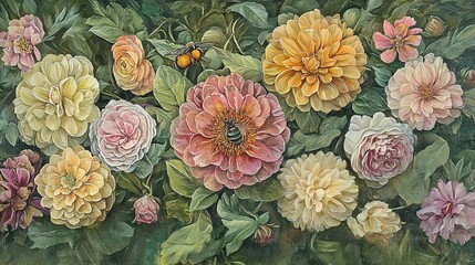 Floral tapestry of vibrant blooms