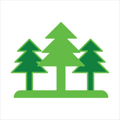 forest icons. simple green coloor vector