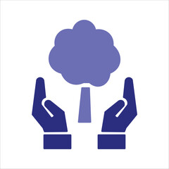 conservation icons. simple colored vector