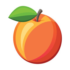 Vibrant peach fruit illustration with smooth gradient shading perfect for advertising and banners