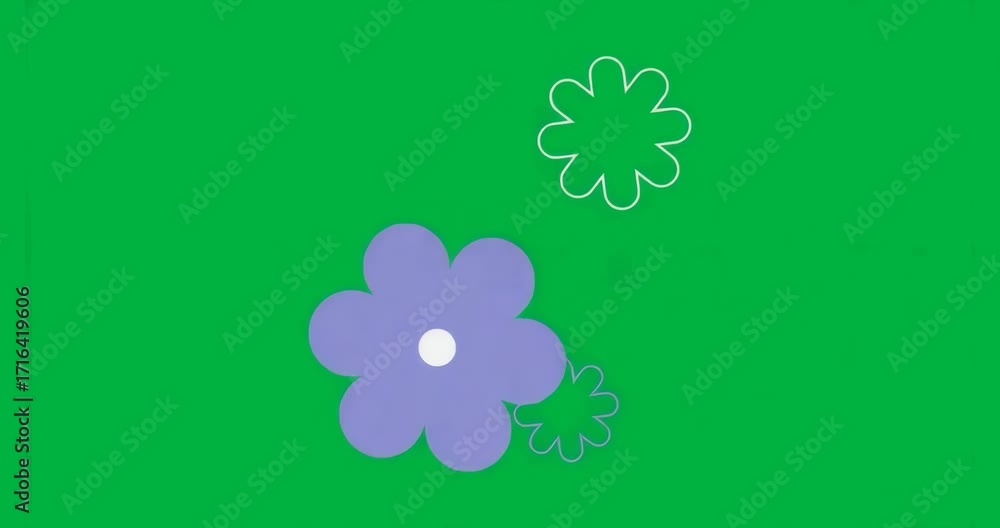 Poster grey pixels drifting into view forming neon lavender bloom adding blooms on transparent background