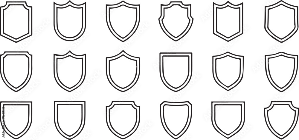 Poster vector art of shield and badge collection for design use