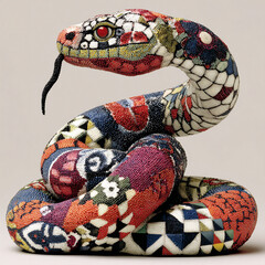 Scales - Glittering magenta patterns adorning an orange serpent's body