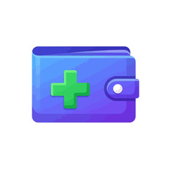 Fototapeta premium Wallet icon with a green plus symbol. Represents adding funds, increasing savings, or a positive financial status.