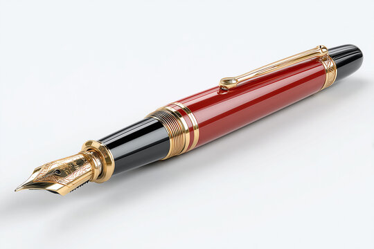 A fountain pen, 3D render, isolated on a white background.