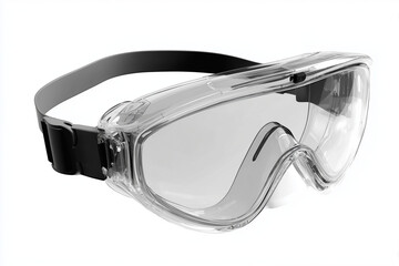 A pair of safety goggles, 3D render, isolated on a white background.