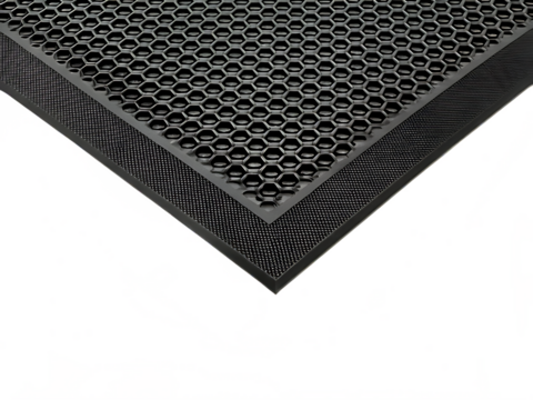 Rubber Mat With Hexagonal Pattern And Fine Textured Border abstract background isolated on a transparent background