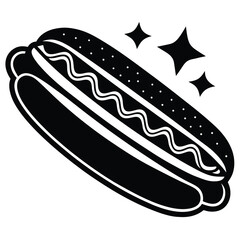 Classic hot dog with mustard and ketchup in a bun perfect for fast food and restaurant branding
