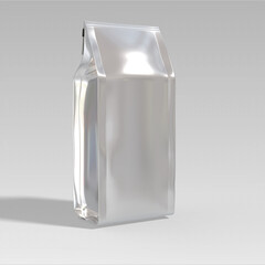 Shiny Silver Pouch: A sleek, modern silver pouch is showcased, its minimalist design hinting at the valuable contents within, set against a clean, neutral backdrop, highlighting its form. 