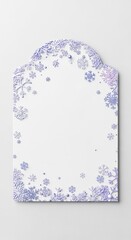 Winter snowflake frame template design element elegant purple style isolated background
