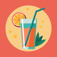 Vibrant cocktail drink illustration with fresh ingredients and a celebratory atmosphere