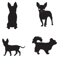 hand drawn silhouette of chihuahua